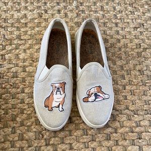 Soludos x Lucy Mail Bulldog Canvas Slip Ons Sz 9